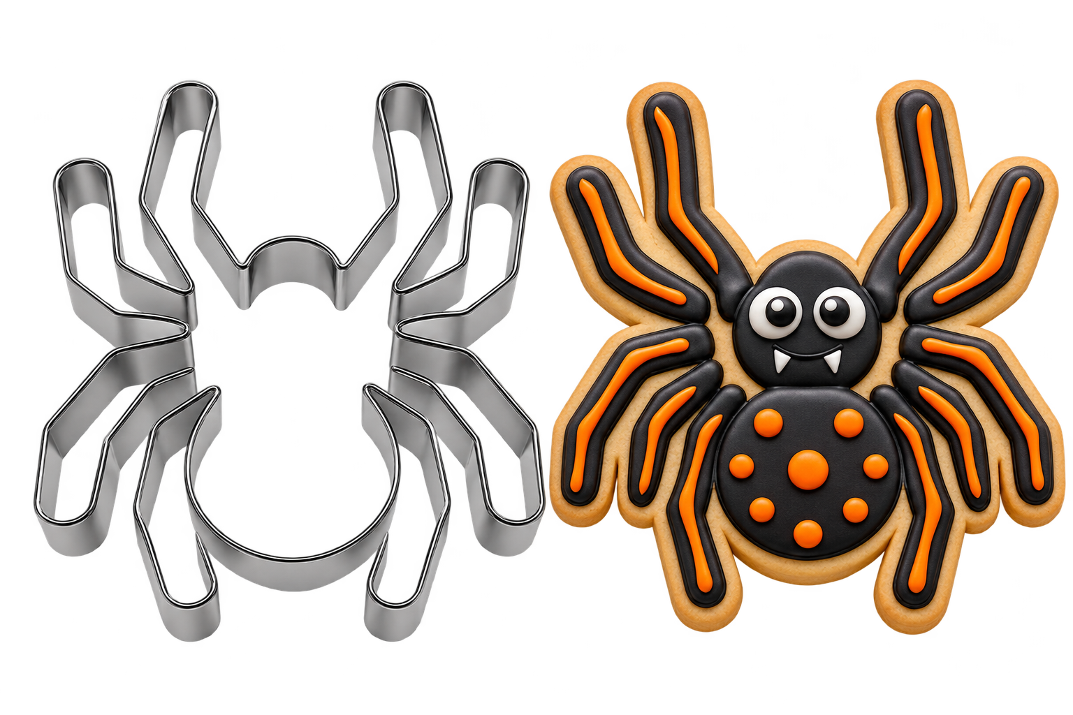 Ausstecher Spinne 9 cm – Edelstahl Keksausstecher für Halloween