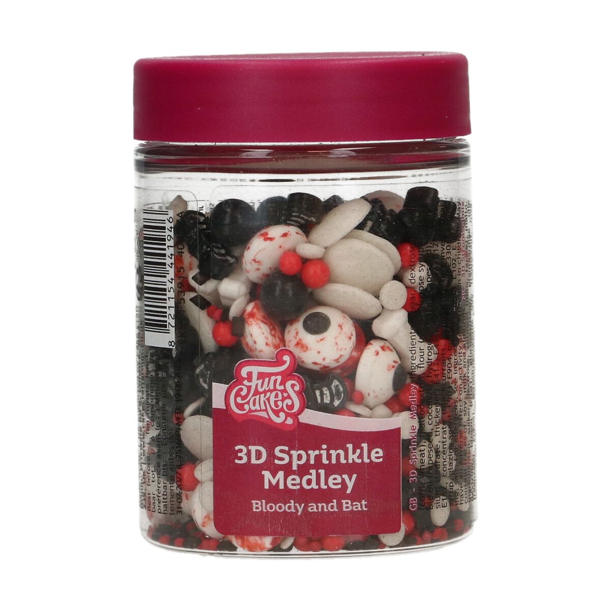 Zuckerdekoration 3D Sprinkle Medley Bloody and Bat 70 g