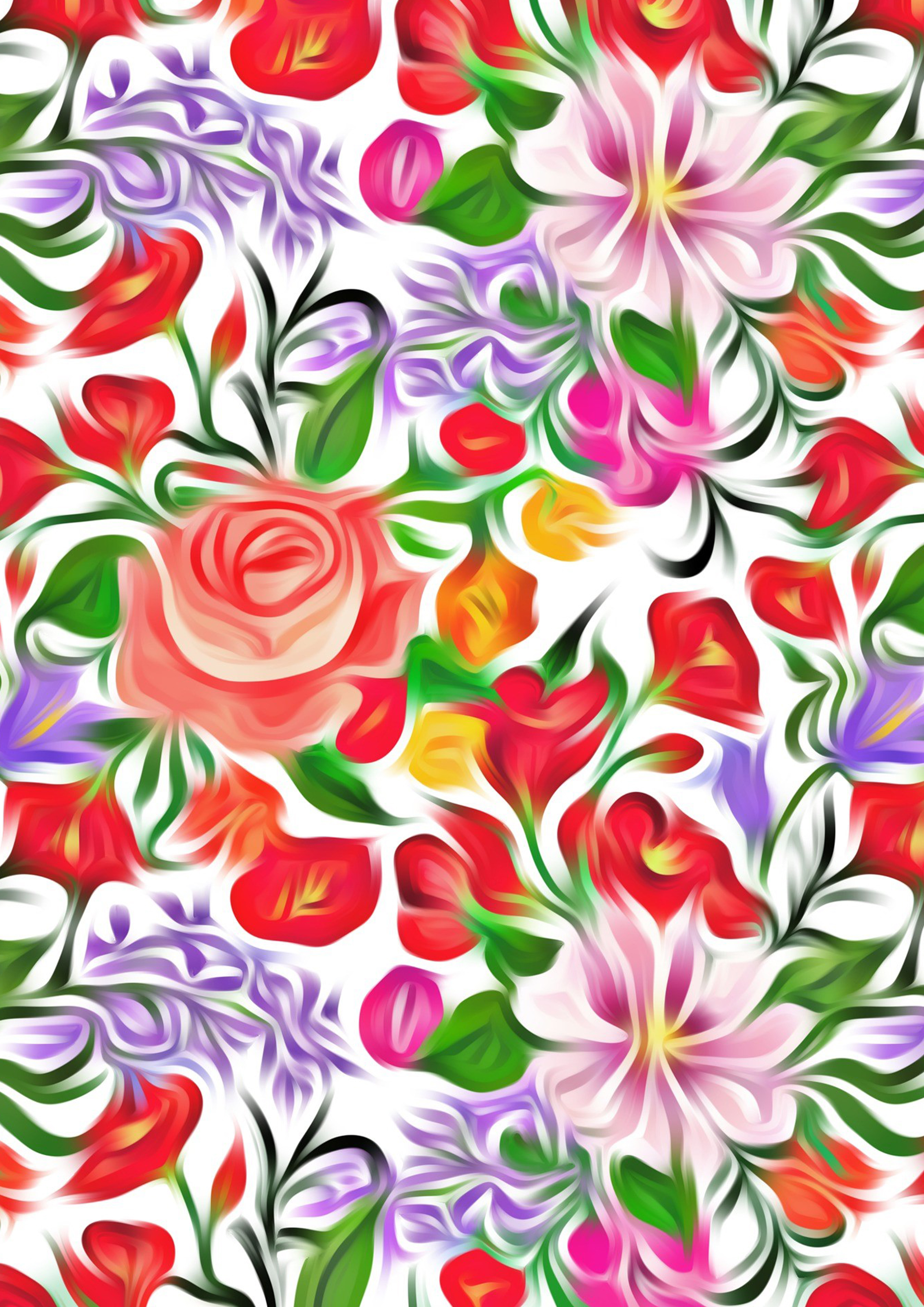 Deko Fondant Blumenmuster