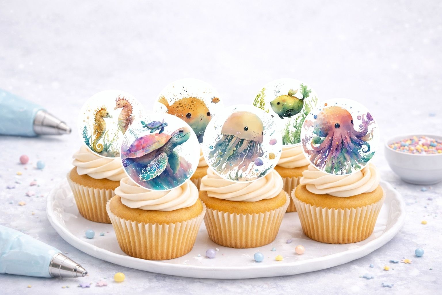 Muffinaufleger Meerestiere