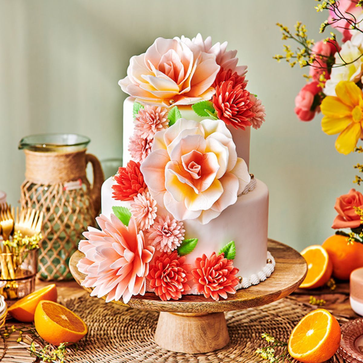 Essbare Papierblumen Deluxe Magnolie Weiß Groß