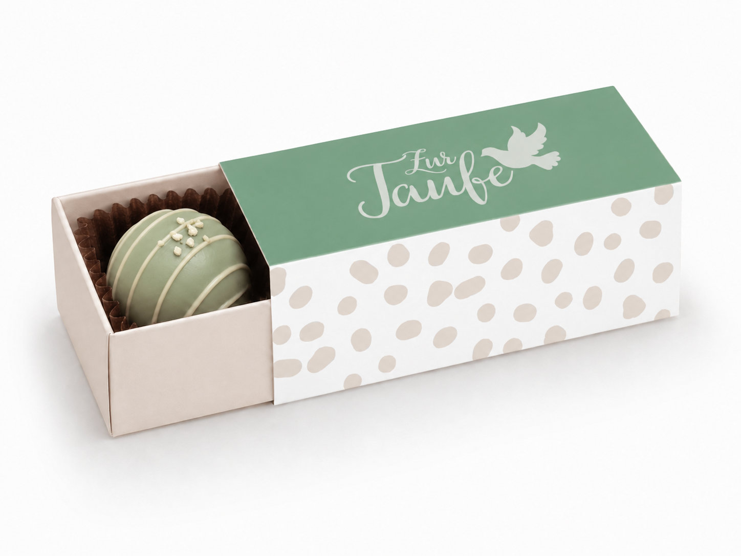 Pralinenverpackung „Zur Taufe“ – elegante Geschenkverpackung für 3 Pralinen - 3er Set