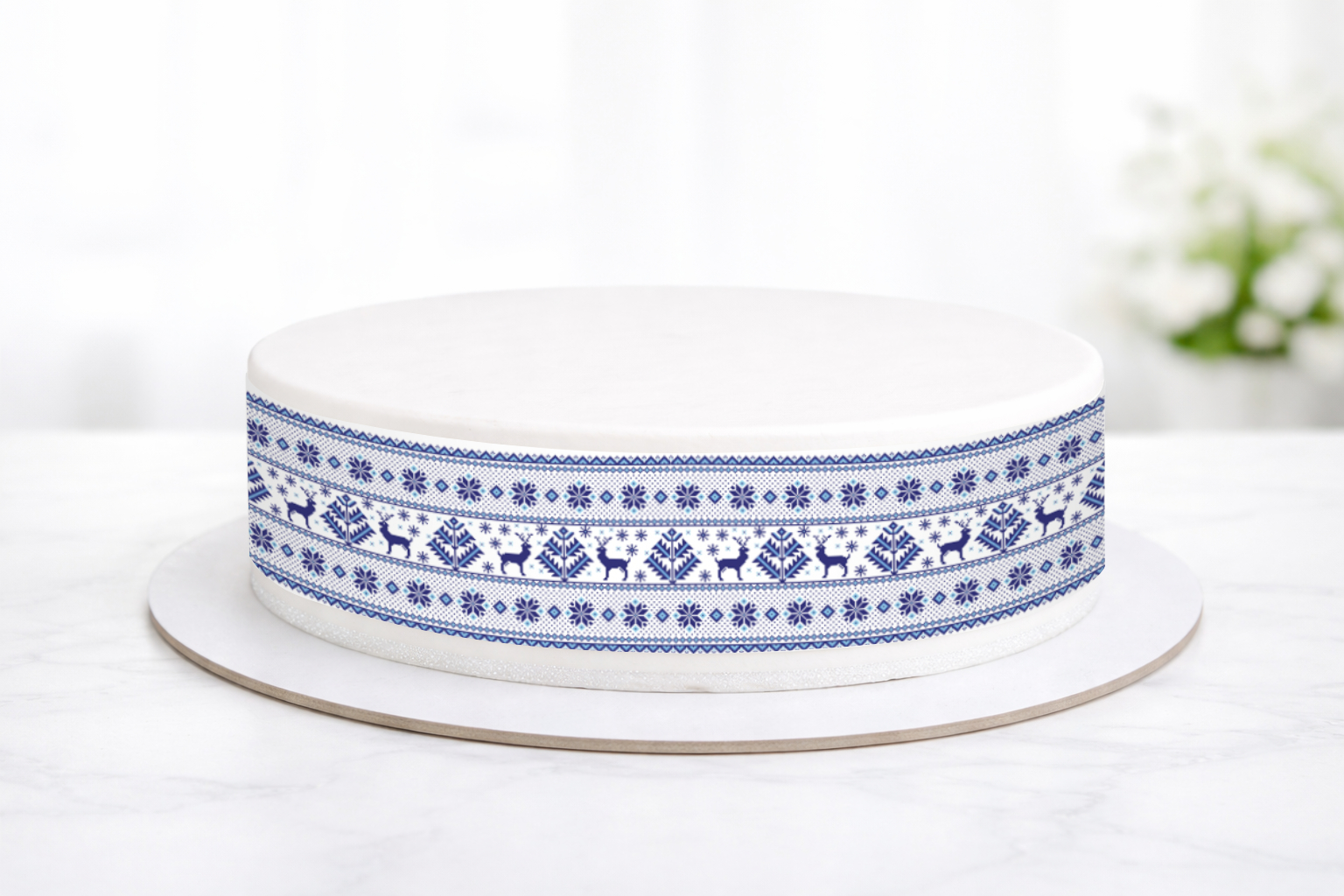 Tortenband Hirsch blau