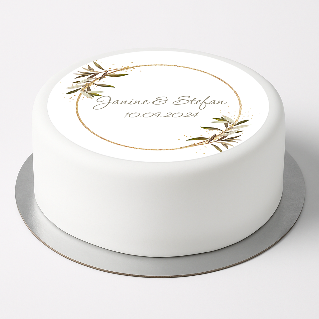 Tortenaufleger Hochzeit mit Ihrem persönlichen Text