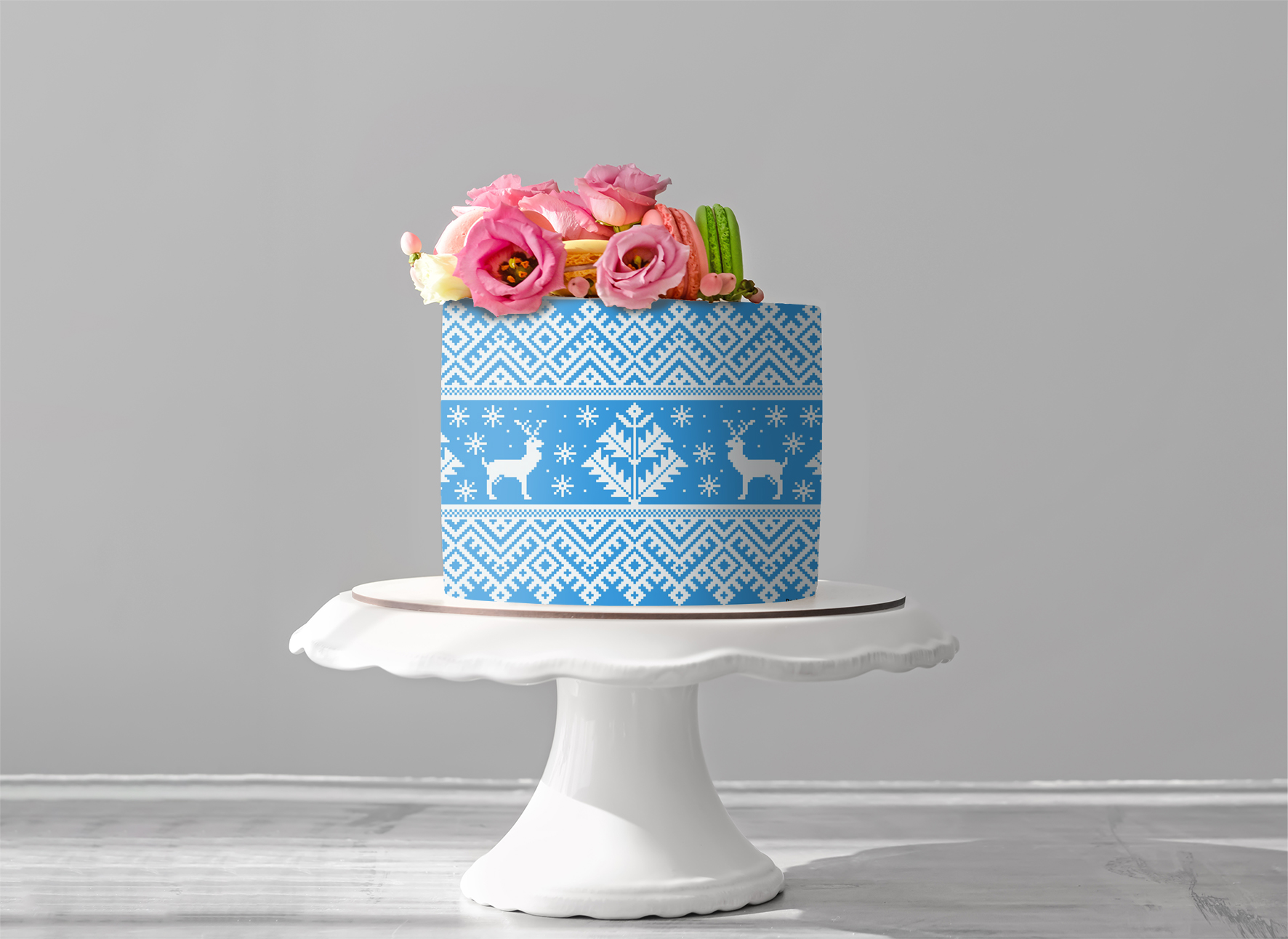 Deko Fondant Strickmuster Hirsch