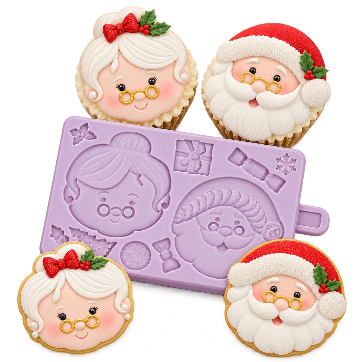 Karen Davies Silikonform Herr & Frau Claus – Weihnachtsmann & Mrs. Claus