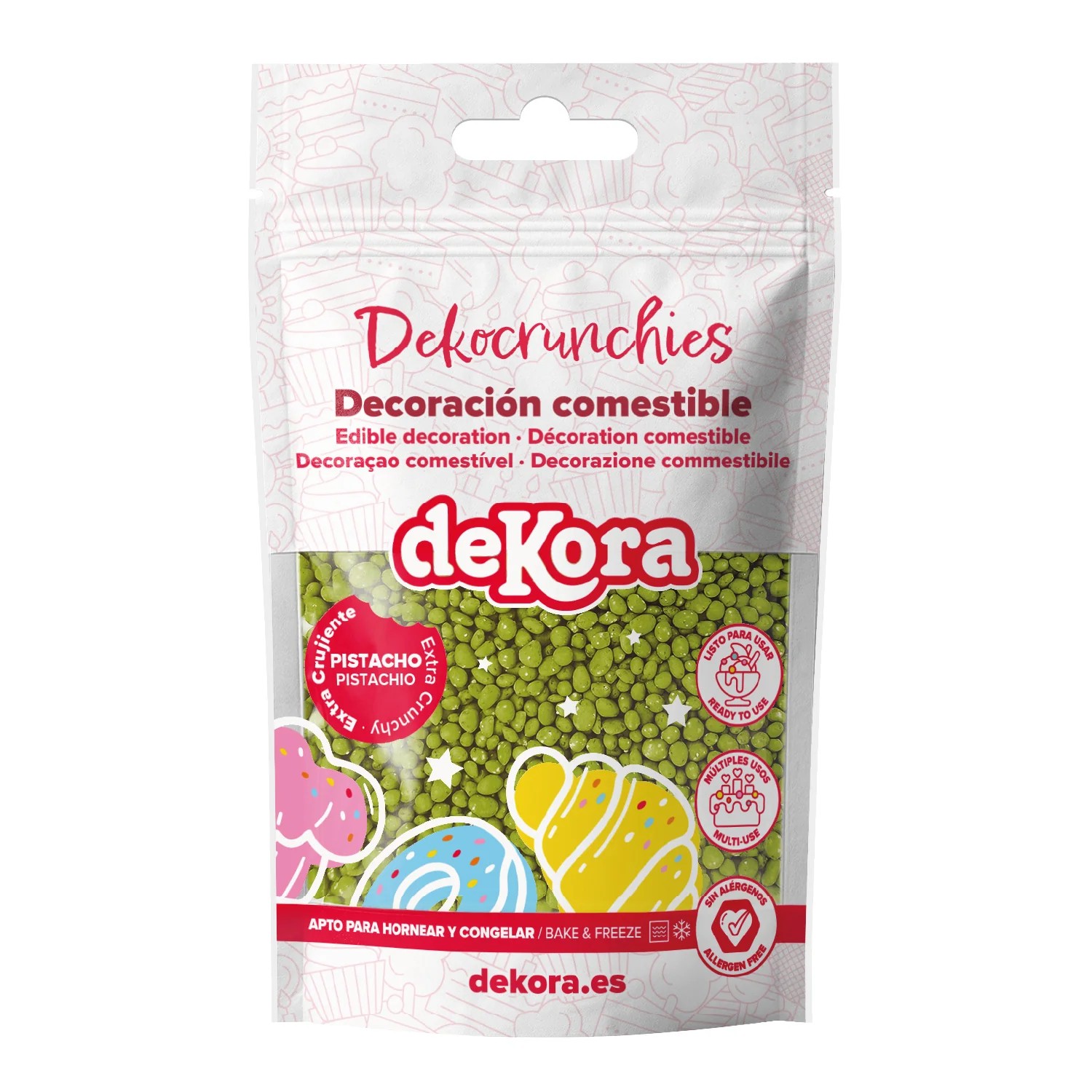 DekoCrunchies Pistazie 100 g – Knusprige Zuckerdekoration mit Pistaziengeschmack für Torten, Cupcakes & Desserts