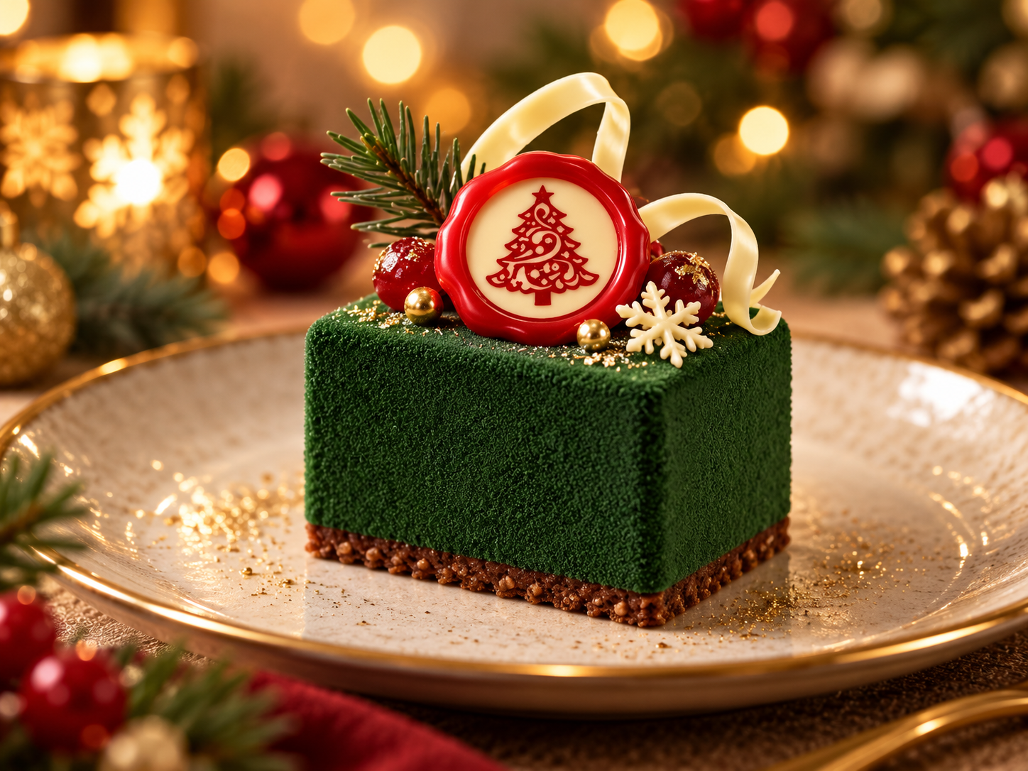 Schokoladenform Weihnachten mit roter Transferdeko – Ø 35 mm