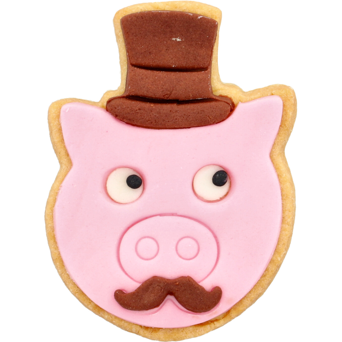 Ausstechform Schweinchen mit Zylinder 
