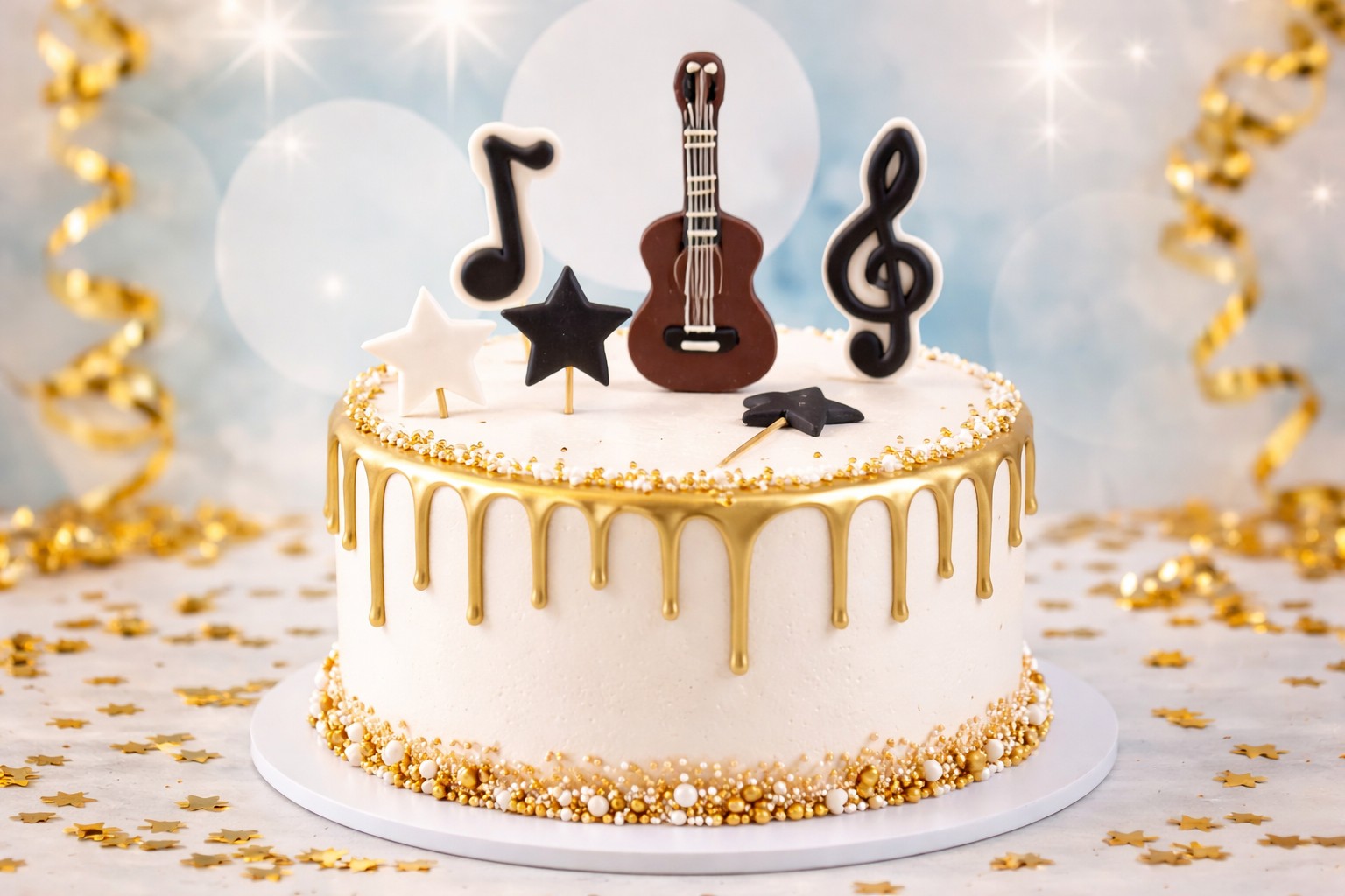 Zuckerdekoration Musikinstrumente – Edle Tortendeko für Musikliebhaber