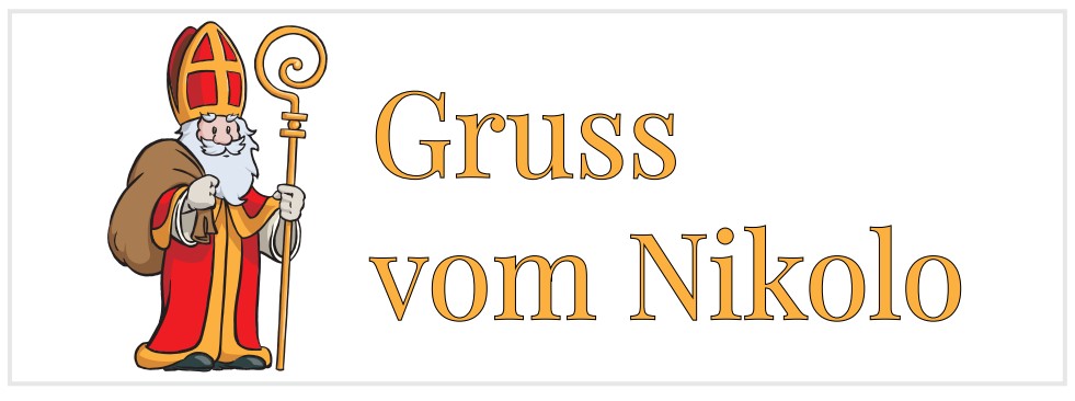 Fondant Kärtchen Gruß vom Nikolaus